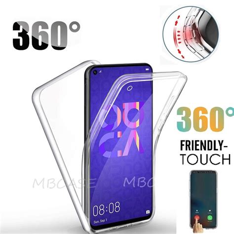 Funda de teléfono de silicona doble para Huawei carcasa transparente