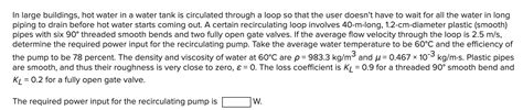 Solved In Large Buildings Hot Water In A Water Tank Is Chegg