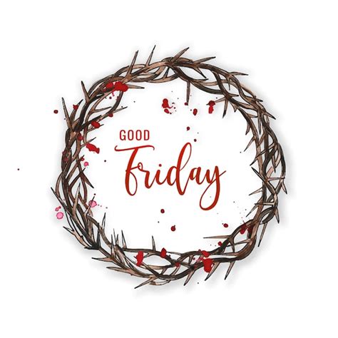 Free Vector X Jesus Crown Of Thorns Good Friday On White Background