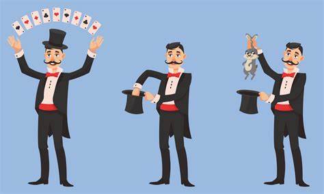 Magician in different poses. 2243491 Vector Art at Vecteezy