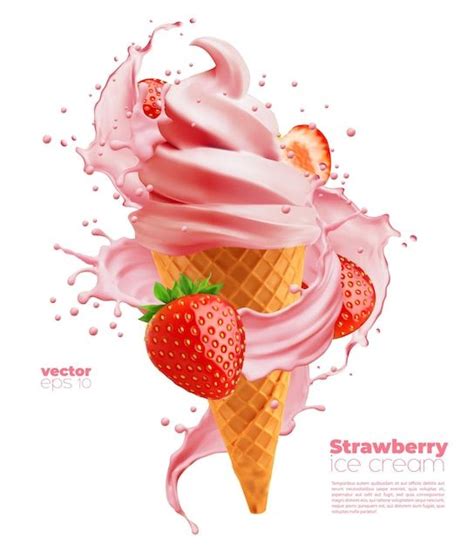 Premium Vector Isolated Soft Strawberry Ice Cream Cone With Swirl