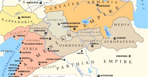 Maps Of The Armenian Empire Of Tigranes Kingdom Of Armenia Antiquity