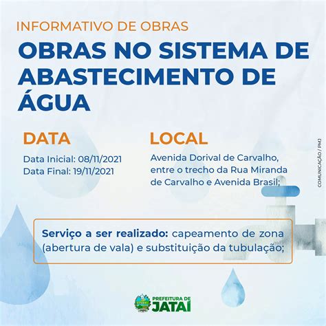 Comunicado A Saneago E A Prefeitura De Jataí Comunicam Sobre Obras No