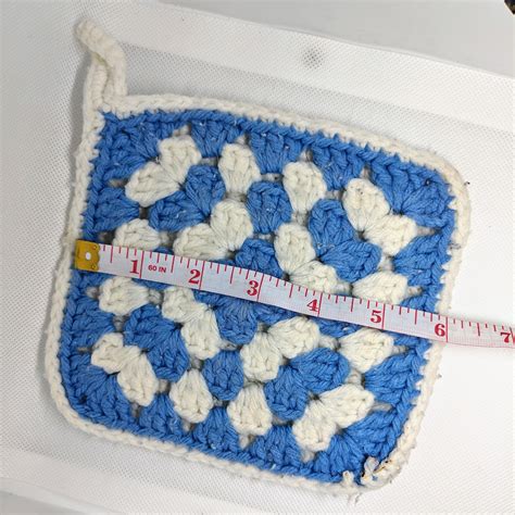 Vintage Crocheted Pot Holder Trivet Hot Pad Blue White Etsy