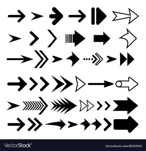 Arrow Icon Big Set Flat Arrows Royalty Free Vector Image