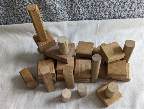 Vintage Wooden Building Blocks 1970s Etsy