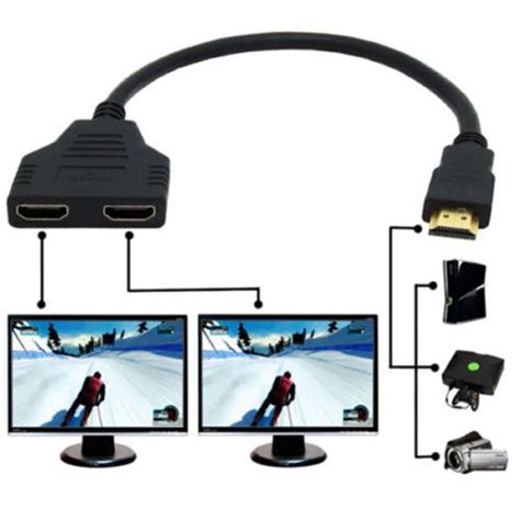 New Arrival Cable Hdmi Male To Dual Female Hdmi Cable Adapter Splitter