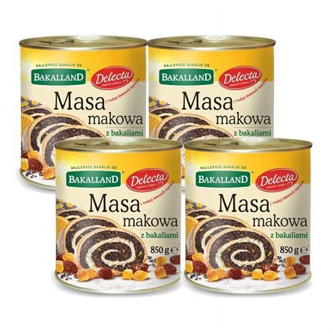 Masa Makowa Z Bakaliami BAKALLAND 4x 850 G ERLI Pl