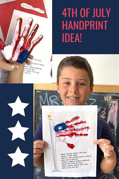 Handprint American Flag Craft For 4th Of July