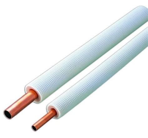 PAIR TWIN COIL WHITE INSULATED COPPER PIPE TUBE 1 4 X 1 2 20M ROLL