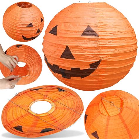 LAMPION NA HALLOWEEN WISZĄCY PAPIEROWY DYNIA DEKORACJA OZDOBA