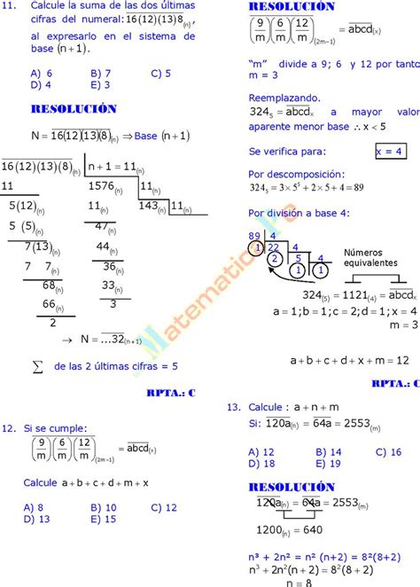 NUMERACIÓN EJERCICIOS RESUELTOS DE ARITMÉTICA PDF Ejercicios