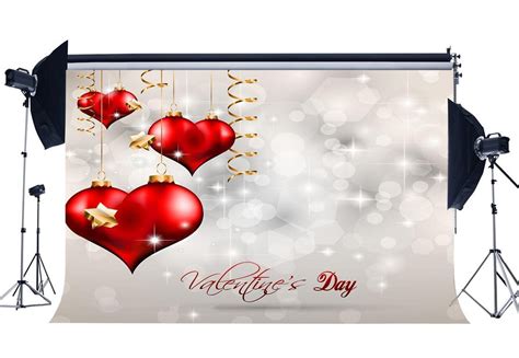 Mohome 7x5ft Photography Backdrop Valentines Day String Red Hearts