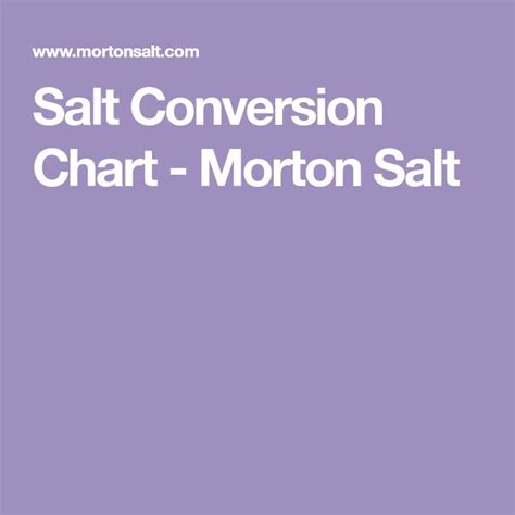 Salt Conversion Chart Morton Salt Baking Conversion Chart Morton