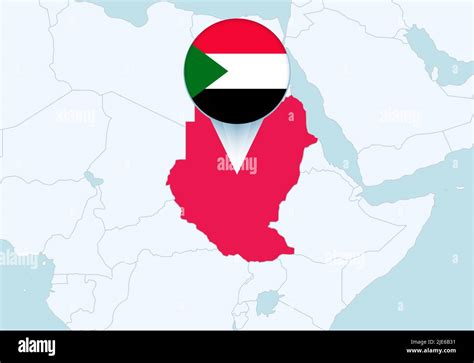 Frica Con Mapa De Sud N Seleccionado E Icono De La Bandera De Sud N