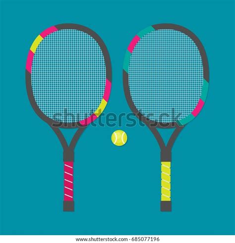 Vector Set Tennis Rackets Tennis Ball Stock Vector Royalty Free