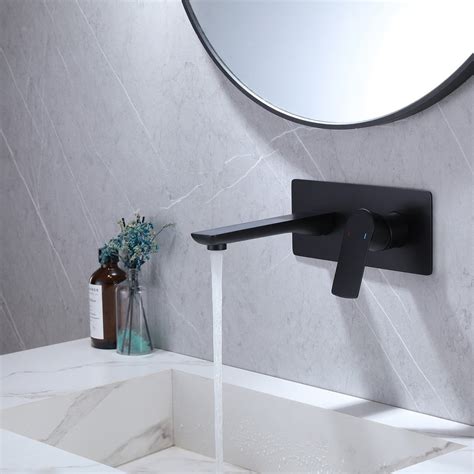 BWE Bathroom Faucet Single-Handle Wall Mount Matte Black – buyfaucet.com