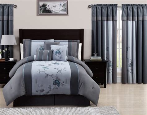 Grey Bedding and Matching Curtains - Lux Comfy Bedding