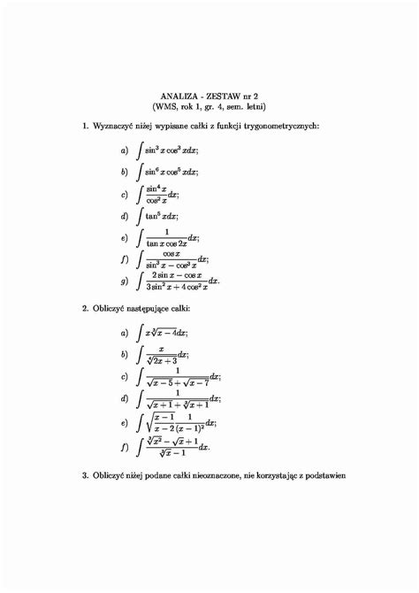 Analiza Matematyczna Zadania Zestaw Notatek Pl