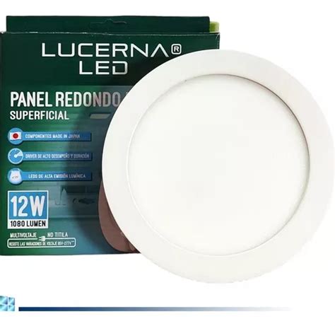 Panel Led Redondo Superficial Lucerna 12w Iluminación MercadoLibre