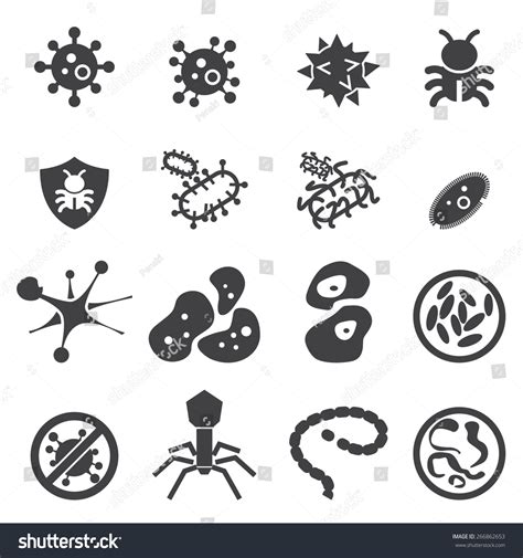 Virus Icon Set Stock Vector Royalty Free 266862653 Shutterstock