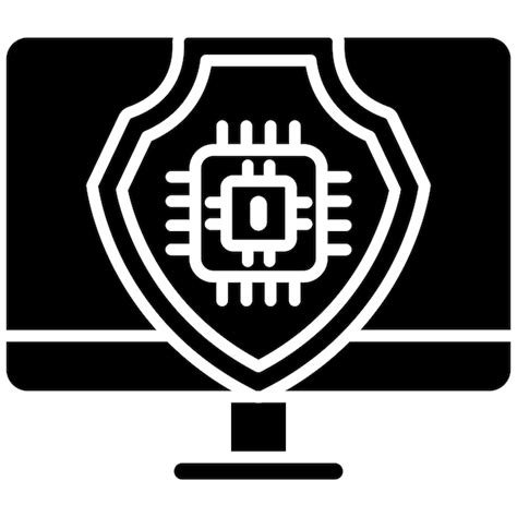 Premium Vector Cyber Security Glyph Solid Black Illustration