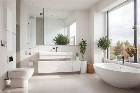 Premium Photo | Modern bathroom with toilet and sink