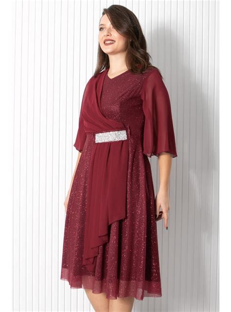 Burgundy Plus Size Evening Dress