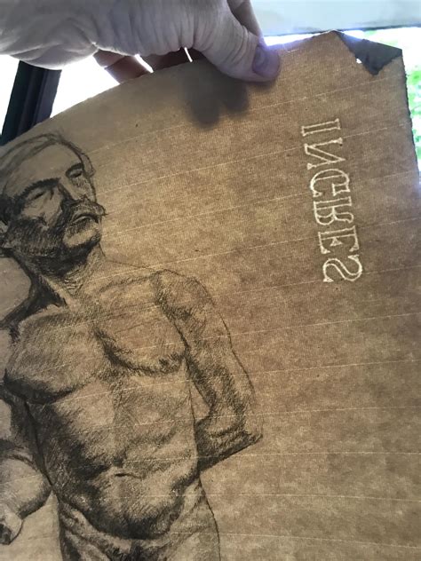 Antique Large Original Pencil Drawing Male Nude Model Boy Torso 1927
