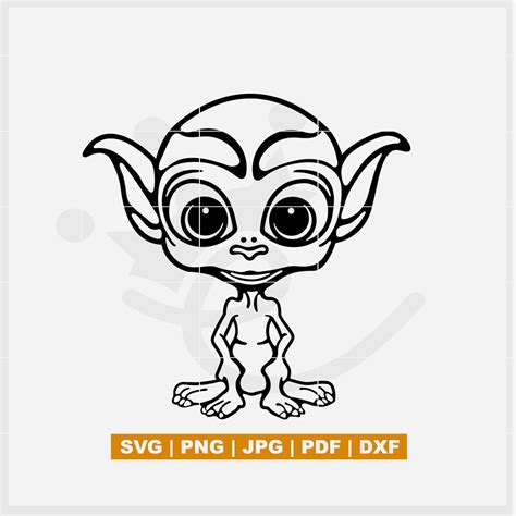 Cute Alien Svg Alien Svg W Png Dxf Pdf  For Prints Sublimation