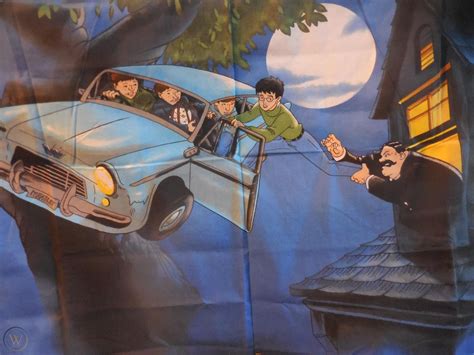 Harry Potter Fabric Panel Flying Car Ron Hedwig Vernon Fred George 5786 2001 | #1818864460