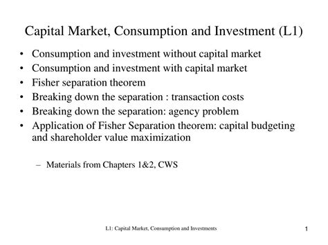 Ppt Capital Market Consumption And Investment L1 Powerpoint