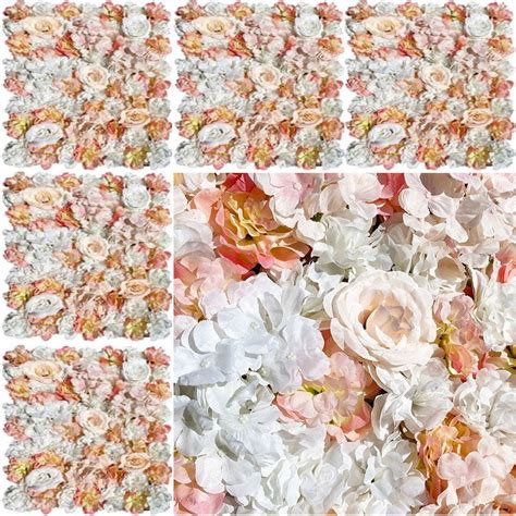 5 Pack Artificial Silk Flower Wall Panel For Wedding Decor - Lofaris