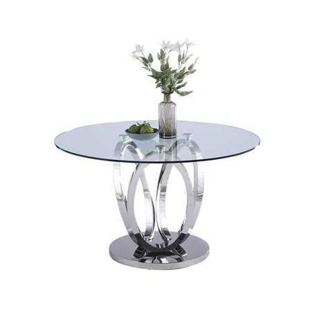 Somette Ema Round Glass Top Dining Table On Sale Overstock