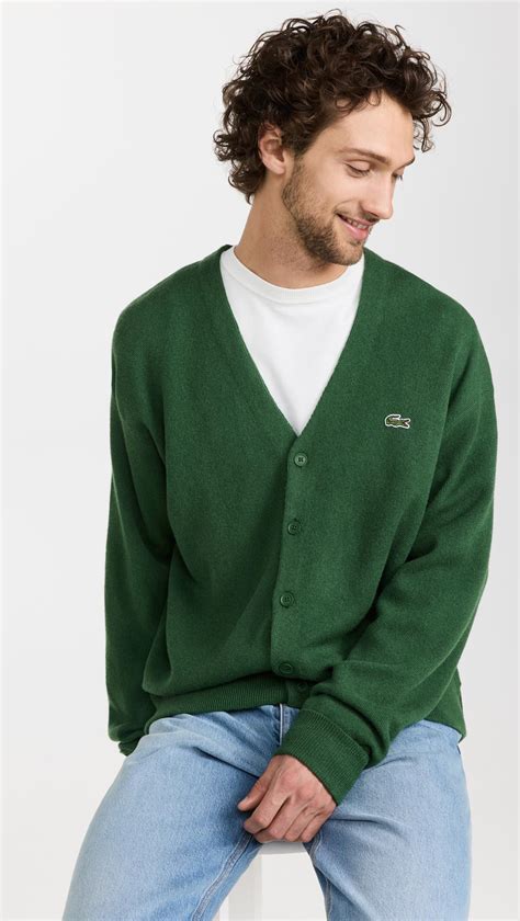 Lacoste Solid Cardigan In Green For Men Lyst