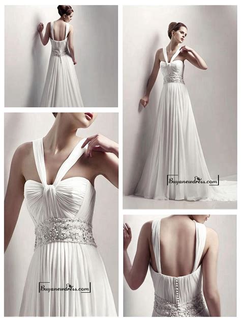 Adorable Halter Beading A Line Chiffon Wedding Dress 2454333 Weddbook