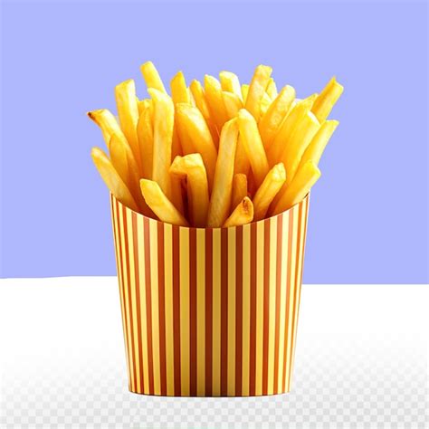 Premium Psd French Fries In Paper Cup Isolated Background