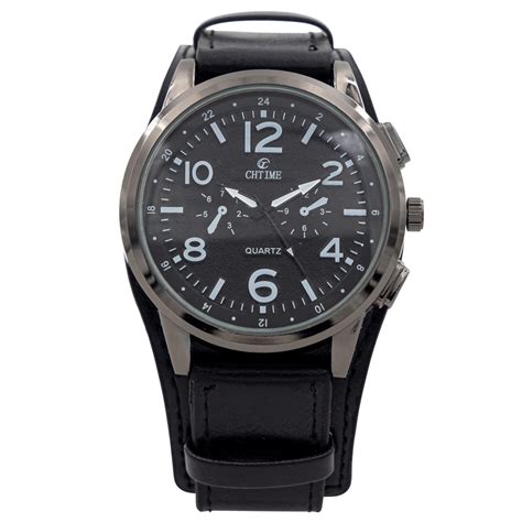 Montre Homme Bracelet Noir Chtime