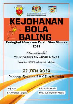 Buku Program Kejohanan Bola Baling Peringkat Kawasan Bukit Cina Melaka