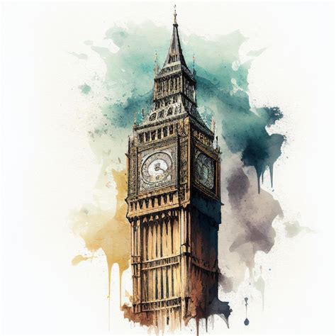 Premium AI Image Big Ben In Watercolor Style By Generative AI