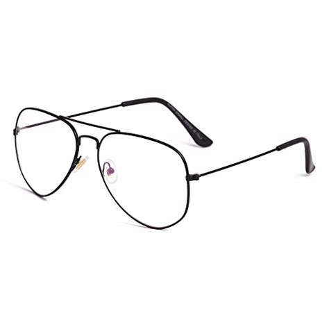 Buy Back Boon Clear Aviator Glasses Lens Premium Classic Metal Frame Eyeglasses Black At