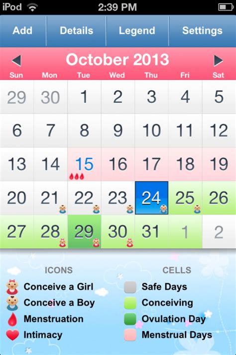 Ovulation Calendar Free app review: when to conceive 2021 - appPicker