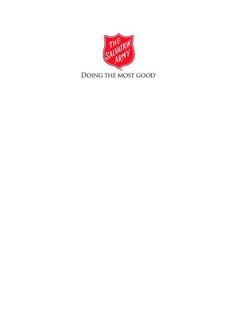 Salvation Army Volunteer Application Form - Carolina Free Download