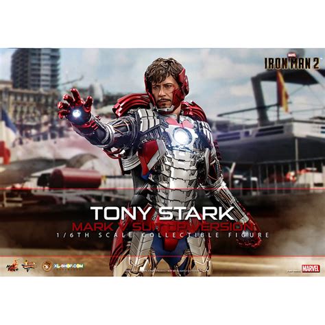 Hot Toys MMS Iron Man Th Scale Tony Stark Mark V Suit Up Version Collectible
