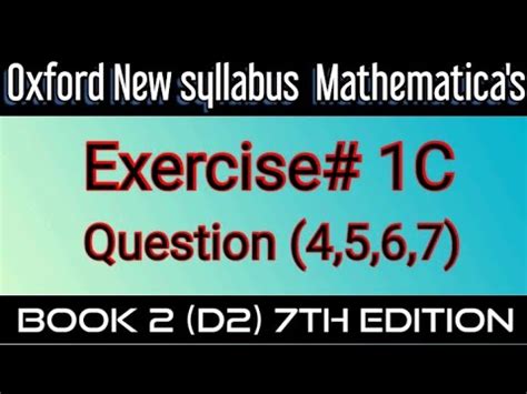 Mathematics Book 2 D2 New Syllabus 7th Edition Exercise 1C