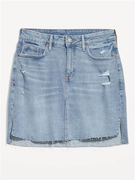 High Waisted Og Straight Mini Cut Off Jean Skirt Old Navy