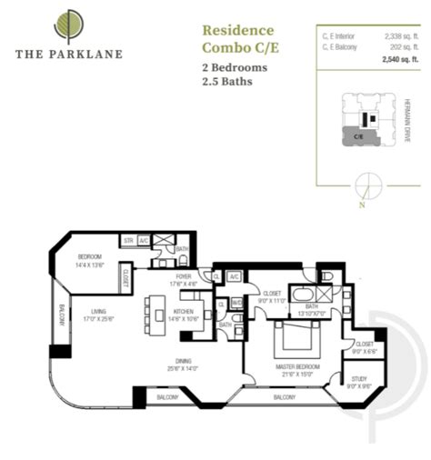 Luxury Houston High Rise Combination Floor Plans at The Parklane - The ...