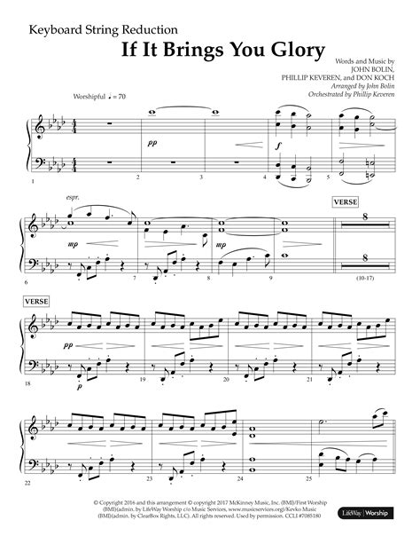 If It Brings You Glory Choral Anthem Satb String Reduction Sheet