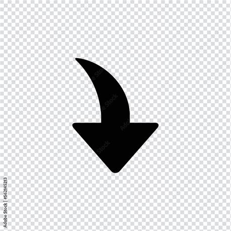 Down Pointing Arrow Filled Icon In Transparent Background Basic App