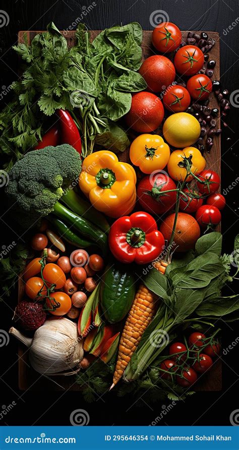 Top View Assortment Of Fresh Organic Vegetables With Copy Space